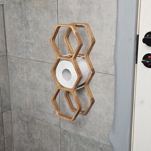 3-Roll Wall Mounted Toilet Paper Holder, Compact Bathroom Organizer for Extra Storage and Easy Access