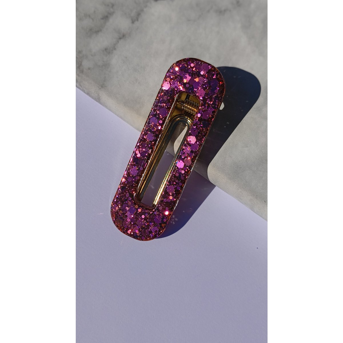 ⋒ pacchetto di clip per capelli in resina - Sakura glitter (8 articoli) ⋒