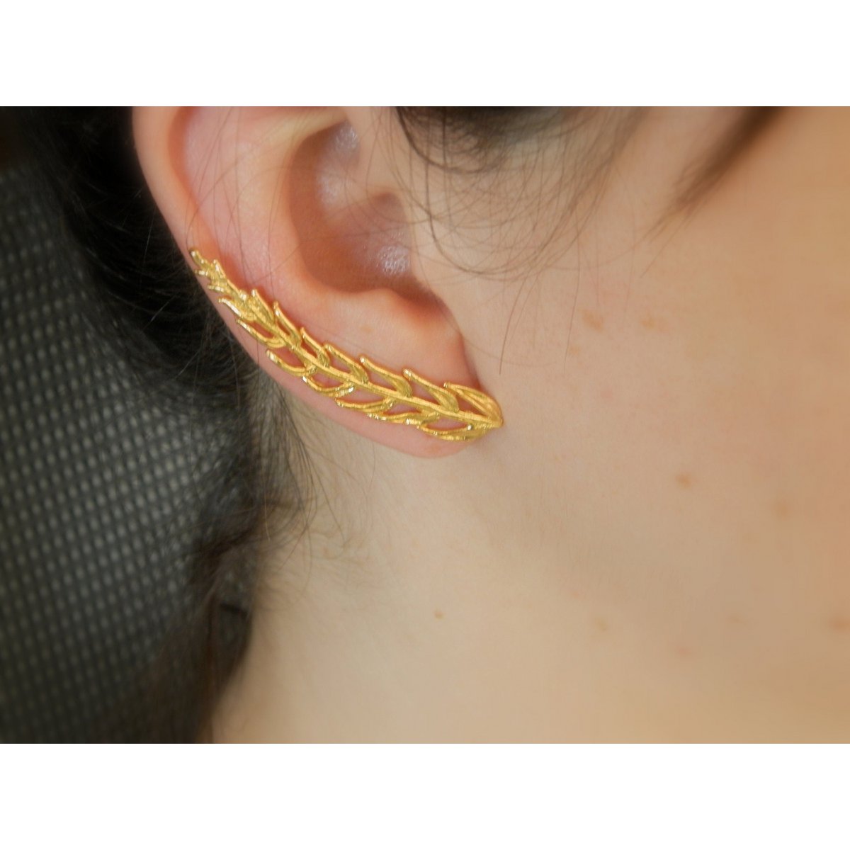 Araucaria Leaf Earrings: Nature Lover Jewelry (Silver or Gold)
