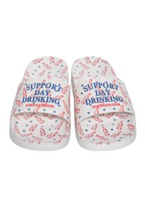 'Support Day Drinking' teenslippers in het wit