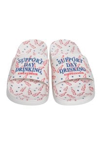 'Support Day Drinking' teenslippers in het wit