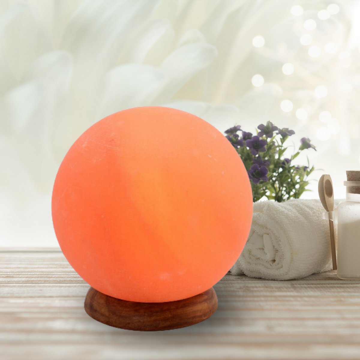 Moon Lamp in Himalayan Salt Crystal 1.9 Kg - Natural Material - Gift and Decoration Idea