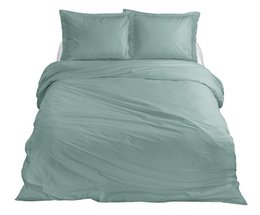 100% Bomuld Satin Dynebetræk Sæt Mineral Mint