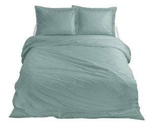 100% Cotton Satin Duvet Cover Set Mineral Mint