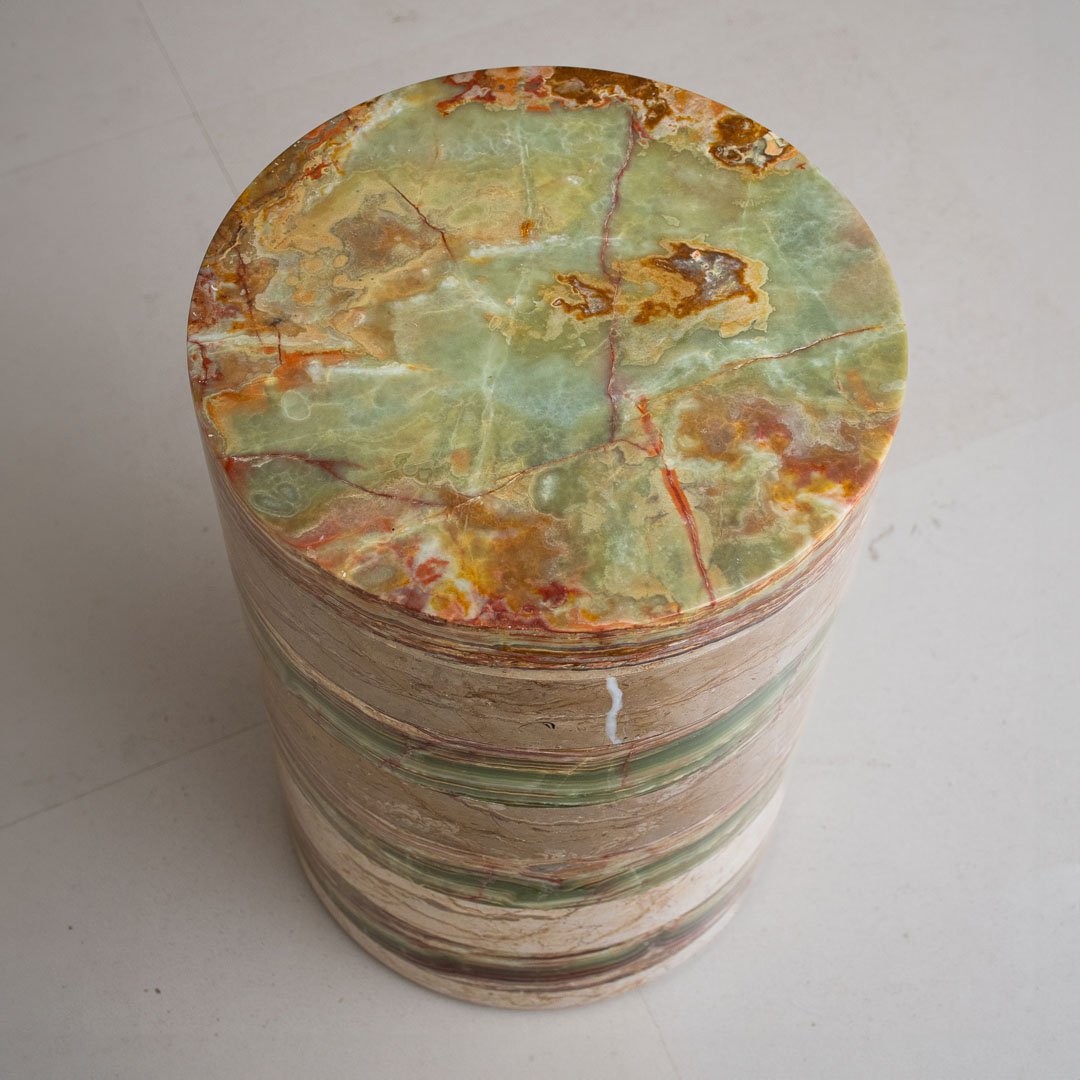 Mesa de centro Mármol beige y ónix verde