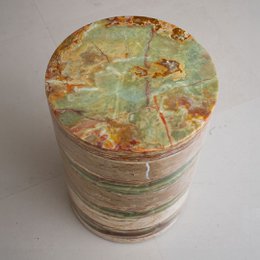 Mesa de centro Mármol beige y ónix verde