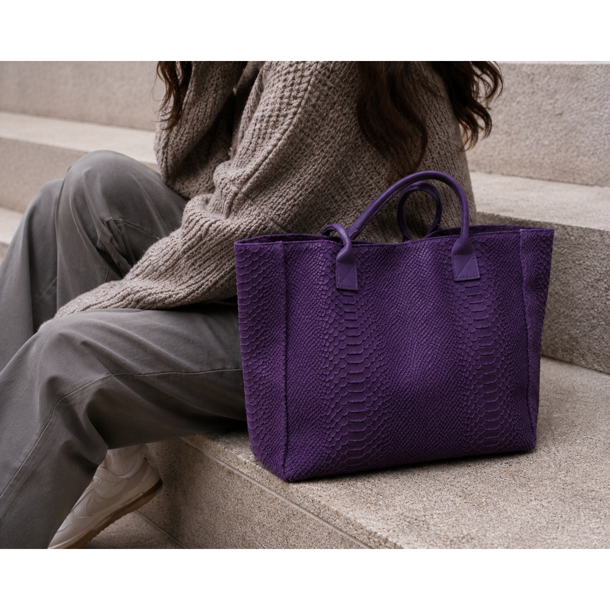 Sac cuir LOLA - Purple - Made in Italy