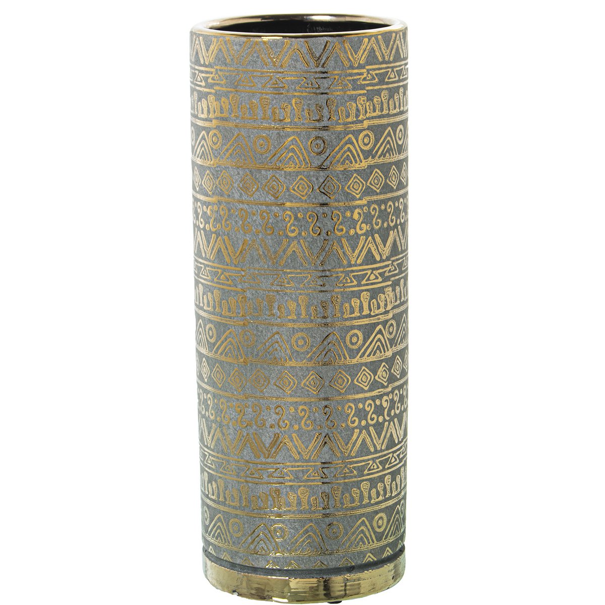 ZIELONY/ZŁOTY WAZON CERAMICZNY °14X36CM LL50236