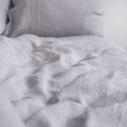 Light Grey Linen Duvet Cover