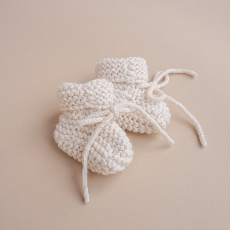 Gebreide Baby Slofjes | Baby Booties | Chunky Baby Booties | Ecru