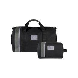 K2005AF | Beauty Case in Canvas 100% Cotton/Genuine Full Grain Leather, Naked. Black colour. Side handle. Zipper closure. Dimensions: 25 x 15 x 17 cm. Packaging: TNT bag