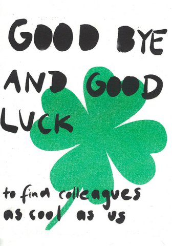 Card Good Bye and Good Luck