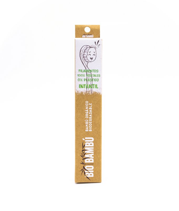 BioBamboo Zahnbürste für Kinder. 0 % Plastik. Filamente pflanzlichen Ursprungs. Härte: weich.