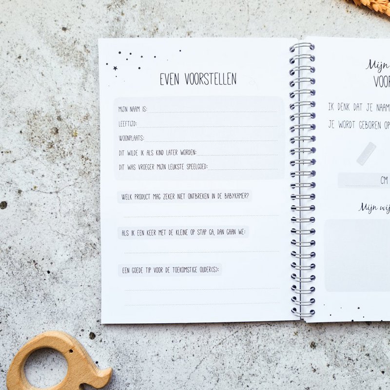 Baby shower fill-in book dark green
