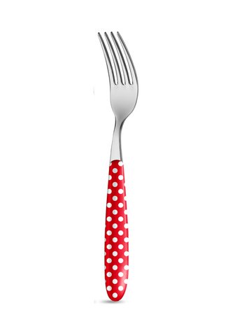 Fork Red with dots 20 cm