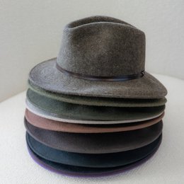 CHAPEAU FEUTRE - lien cuir, bord cousu