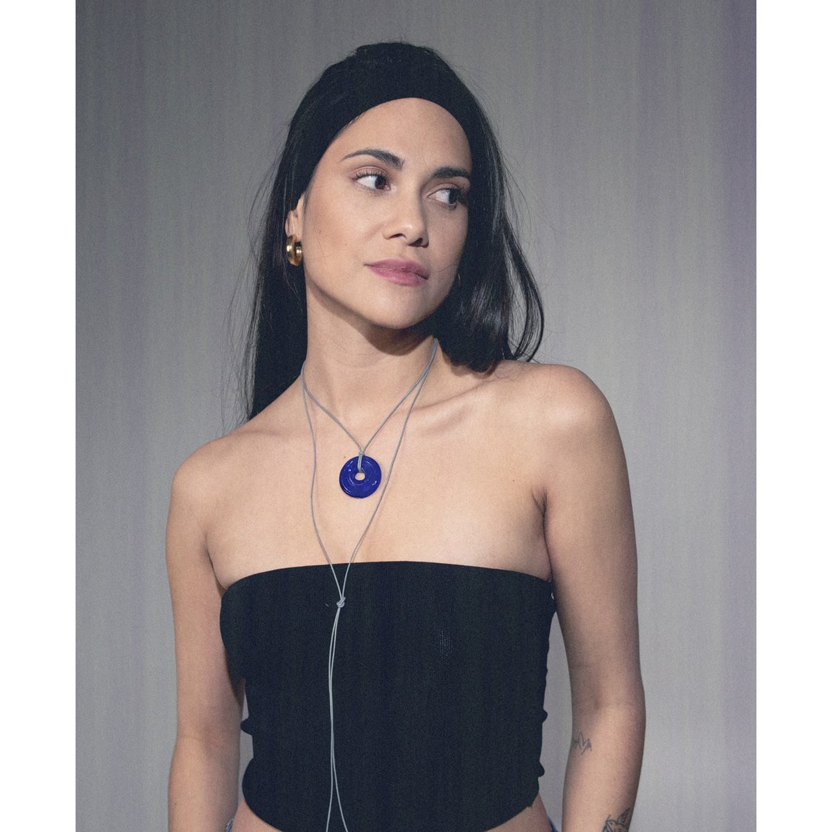 Posie ronde ketting | Babyblauw