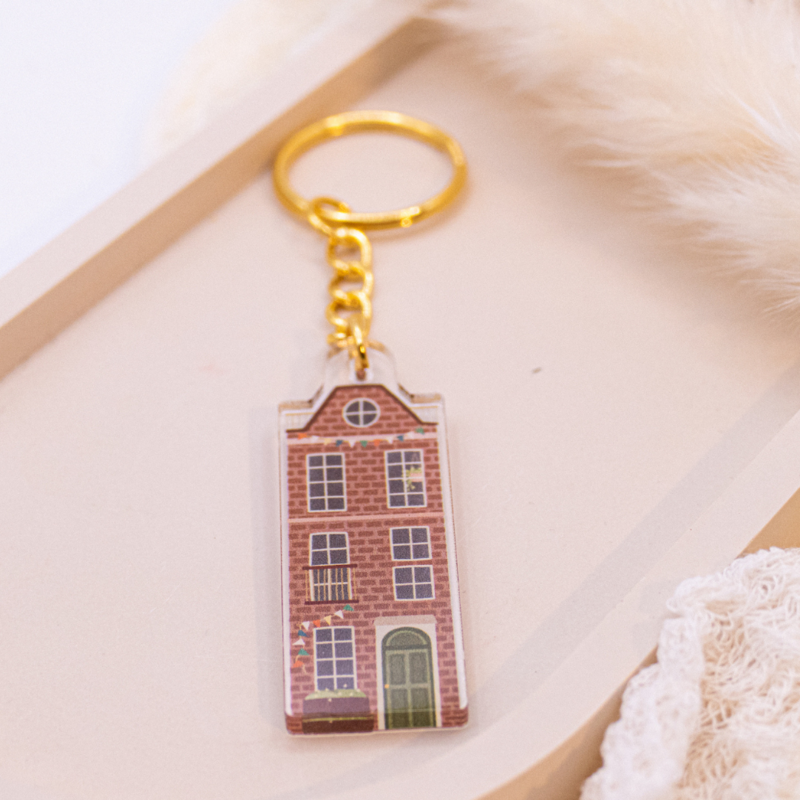 Keychain House Amsterdam Acrylic - Housewarming Gift Netherlands Houses