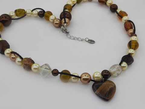 #106 Cottage core tijgeroog ketting