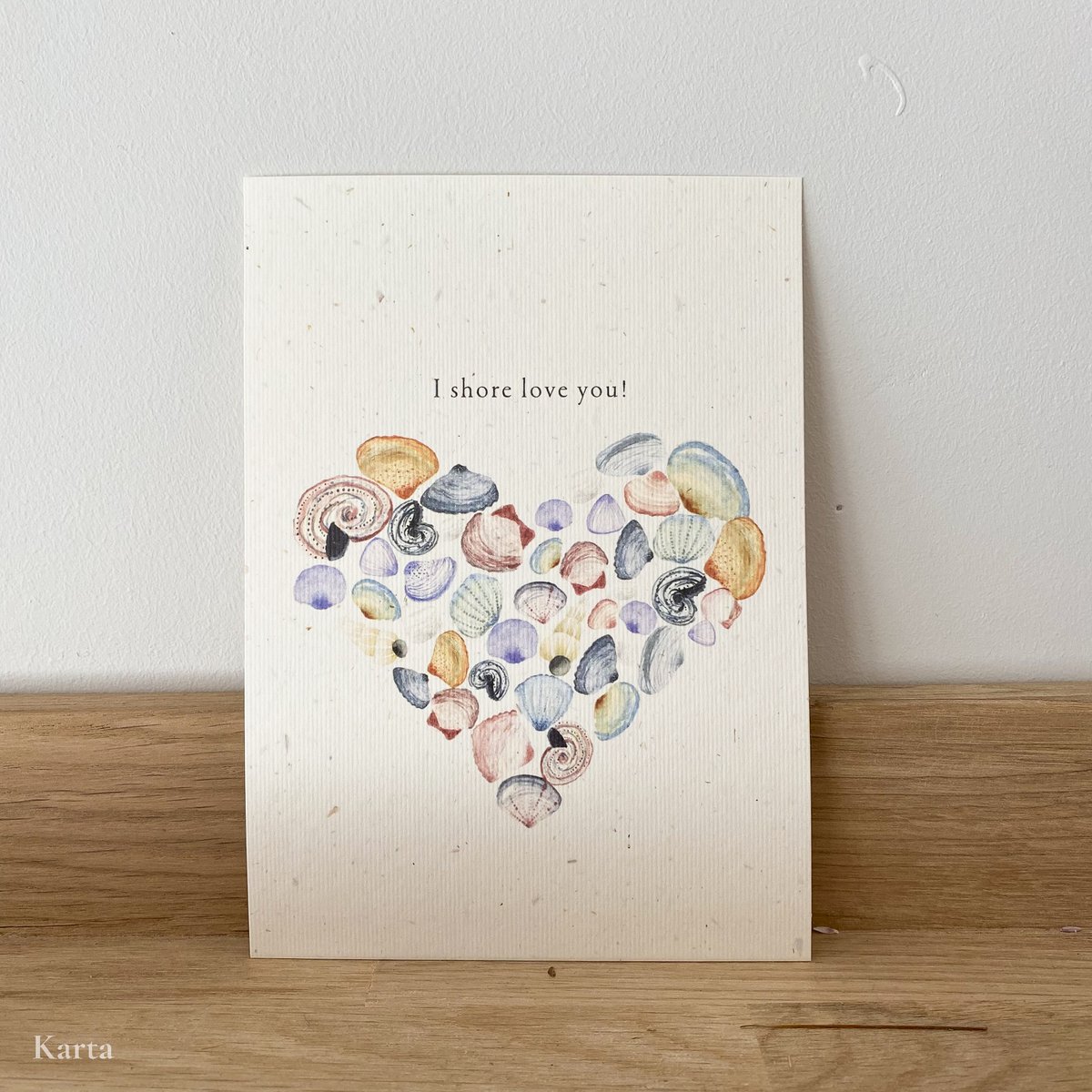 Biglietto di auguri - conchiglie per San Valentino