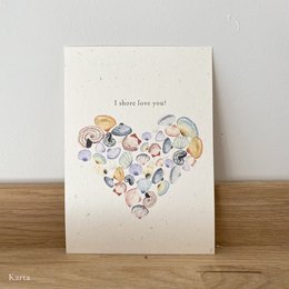 Tarjeta de felicitación - conchas para San Valentín