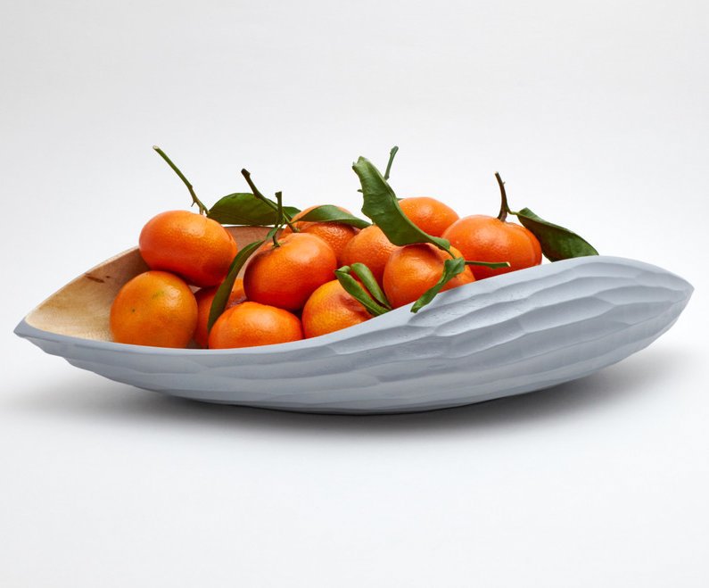 Bol en bois - bol à fruits - saladier - modèle Palm Seed - gris - différentes tailles