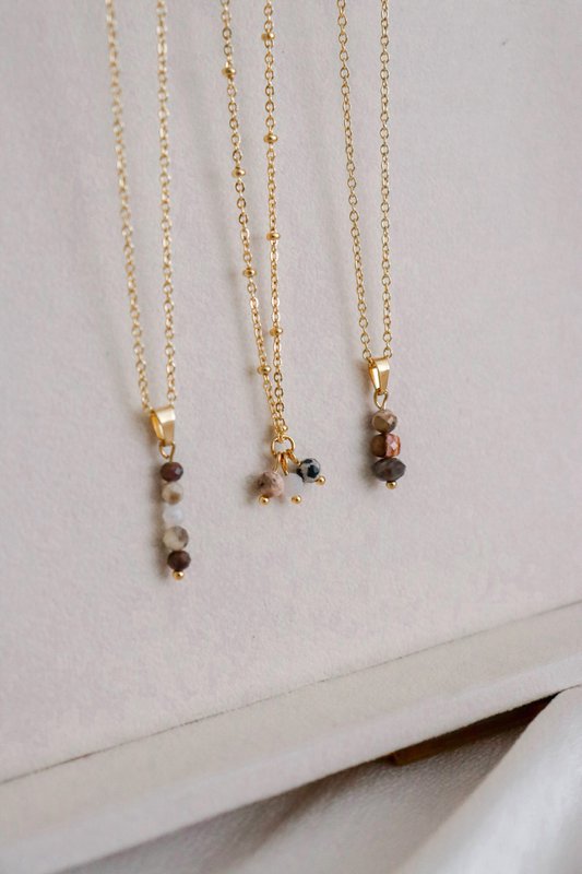 Zen Gemstone Necklace - Gold