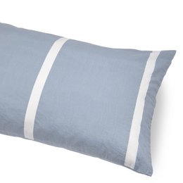 Set copripiumino e cuscino a righe spesse reversibili blu freddo