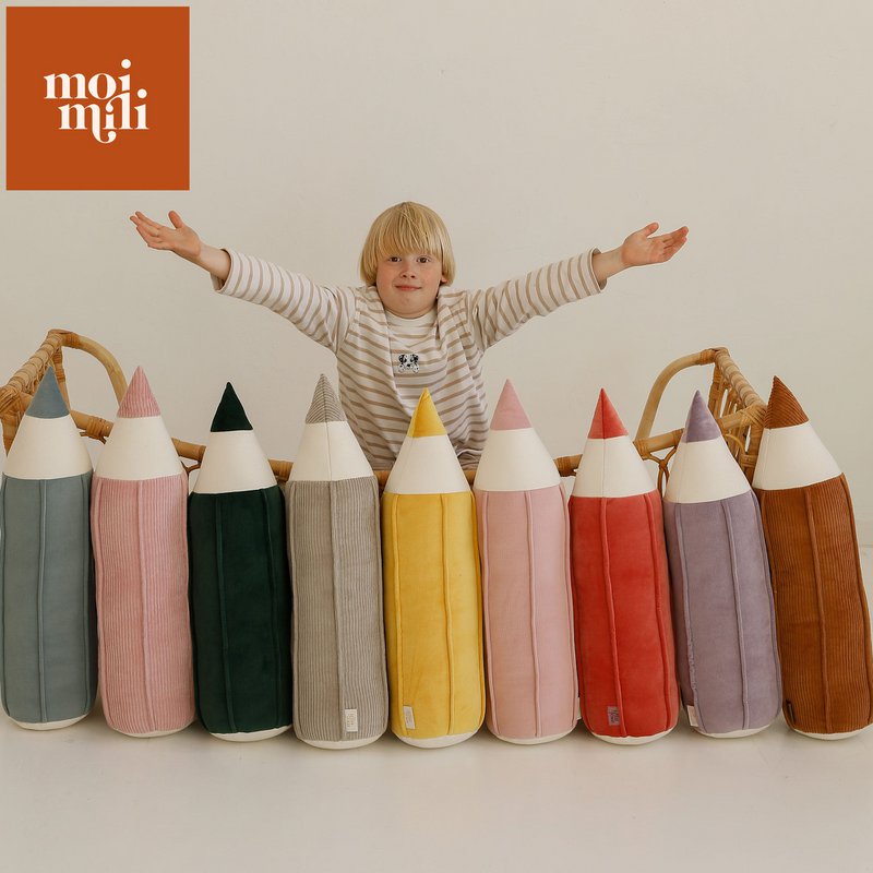 Corduroy crayon pillow “Carmel”