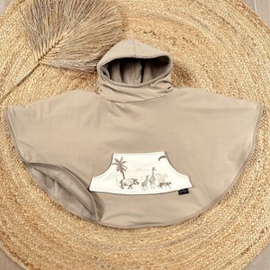 Donkerbeige/Kenia poncho
