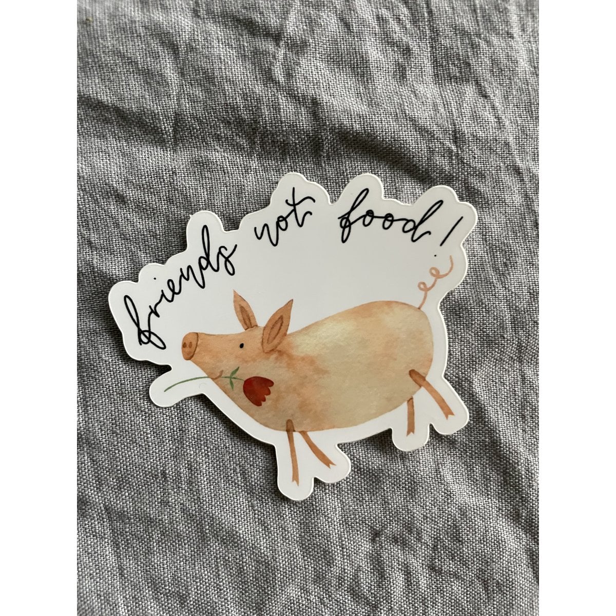 Vinyl Sticker Friends not food, pig