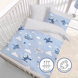 Beaver bed linen set 100x135cm airplanes blue