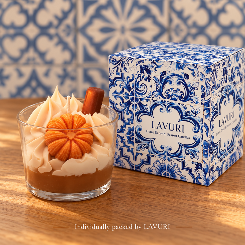 LAVURI Spicy Pumpkin CUP – Handmade Soy Dessert Candle