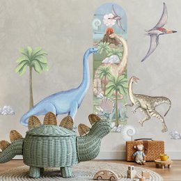 Naklejka ścienna | Pomiar wysokości dinozaurów