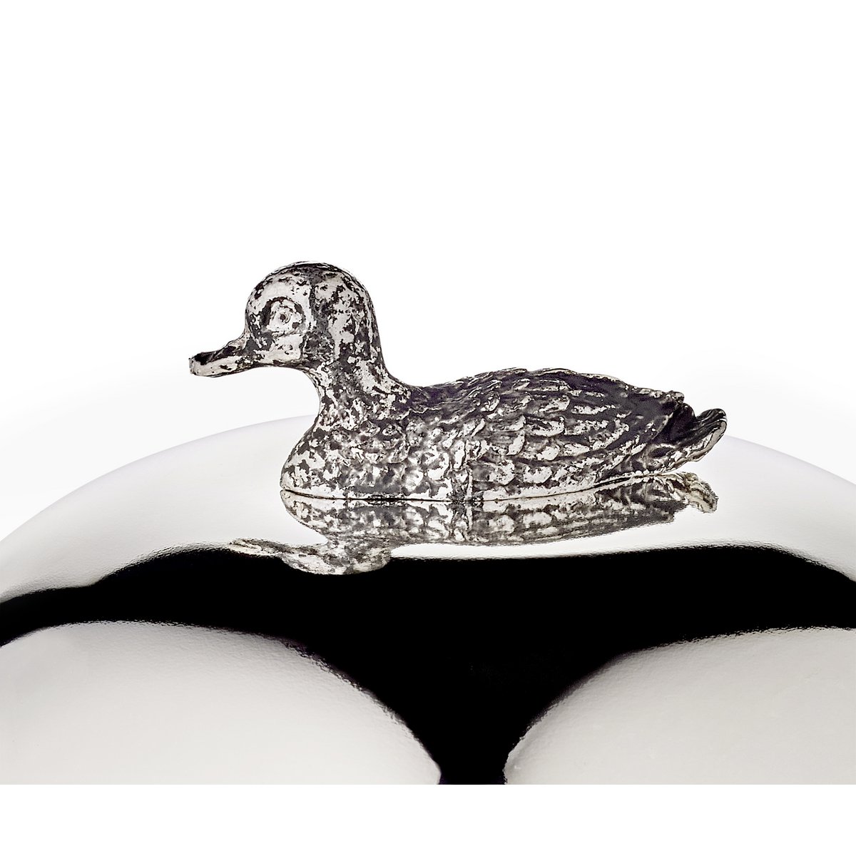 EDZARD jam jar duck with spoon, noble silver-plated, height 10 cm, diameter 10 cm