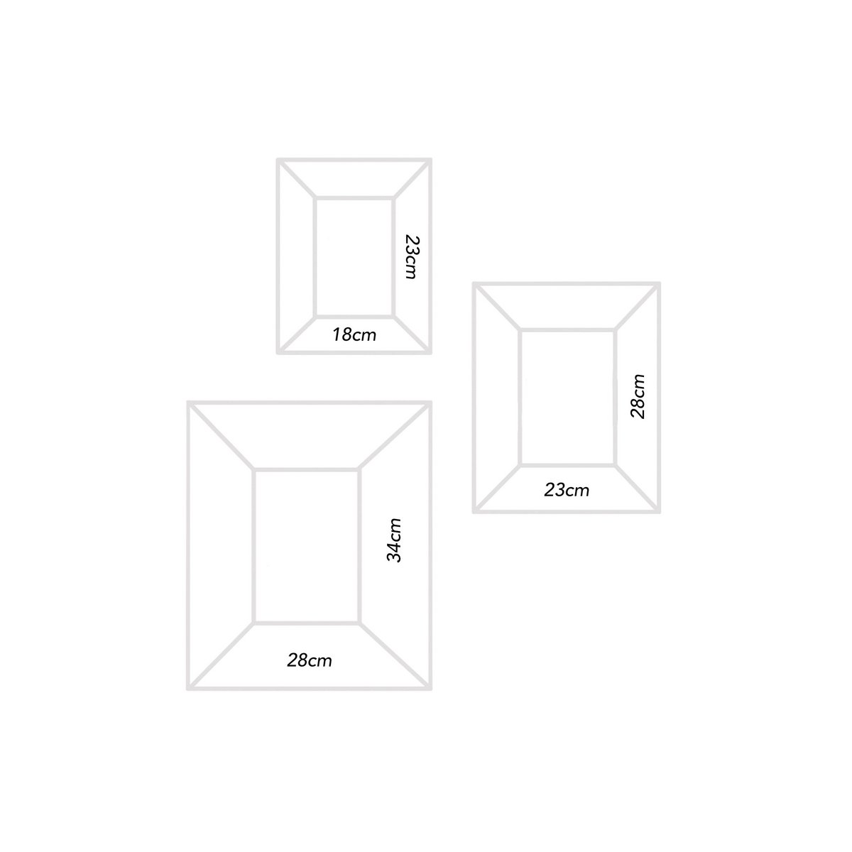 Violette - Composition of 3 reclaimed wood frames