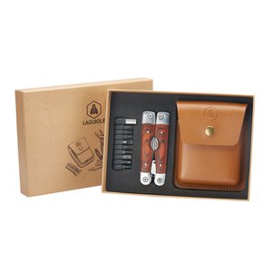 LAGUIOLE MULTI TOOL PAKKAWOOD AND POUCH CUTTING PLIERS BOX