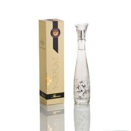 A tall, cylindrical glass perfume bottle with a decorative cap and label. The bottle is surrounded by a white background and appears to be part of a room spray or fragrance collection.
The product is a Tester - Flacon - Perfume Room Spray, available in various scents such as Anise & Black Vanilla, Bergamot & White Tea, Black Orchid, and others. The bottle has a tall, cylindrical shape with a decorative cap and label, indicating it is a room spray or fragrance product. The description should be enough to allow for semantic search, where users could search for terms like "room spray", "perfume", or specific scent names and find this product.