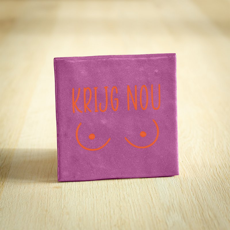Tegeltje - Krijg nou tieten | Paars | 10x10cm