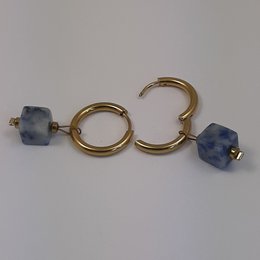 Fyrkant creoles stainless steel earring (set5)