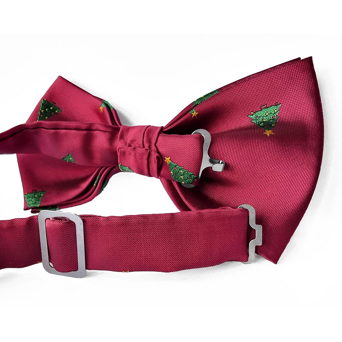 Bowtie - Bordeaux with Xmas trees with stars