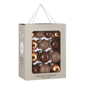 Christmas ball set Glass baubles Brown