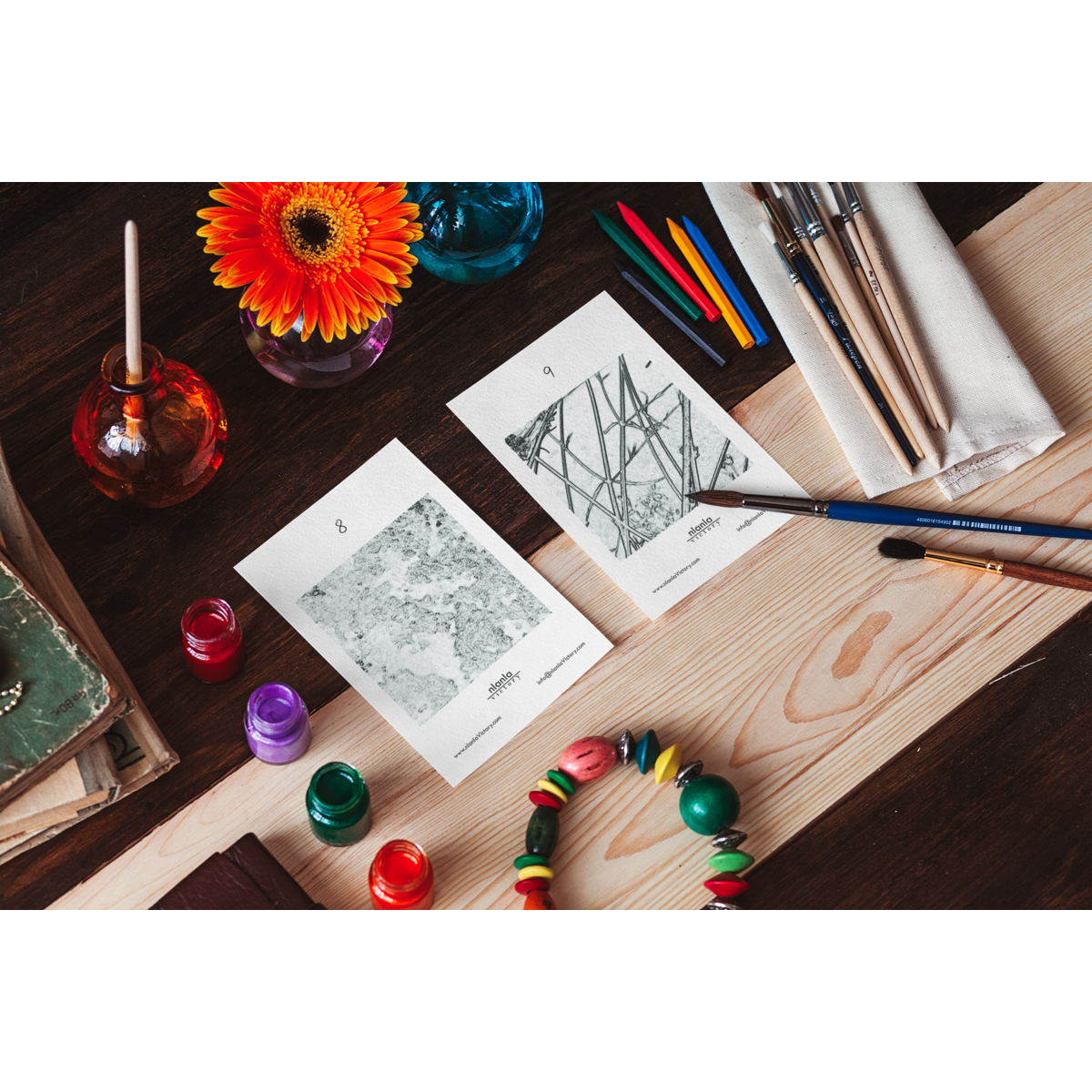 Calendario dell'Avvento ad acquerello, Calendario dell'Avvento dipinto, Kit di pittura, Conto alla rovescia di Natale