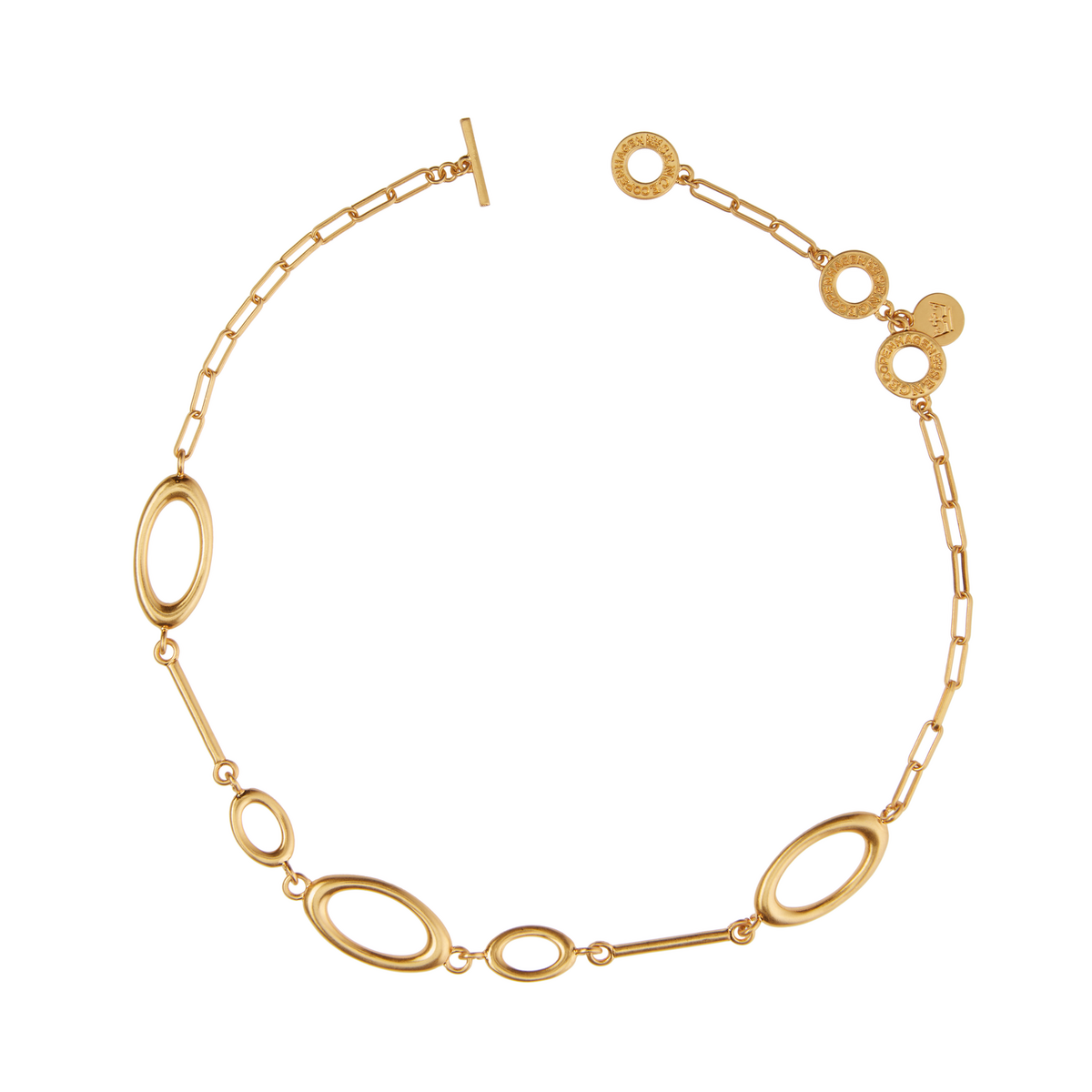 Collar óvalos en Oro con baño - 46 cm