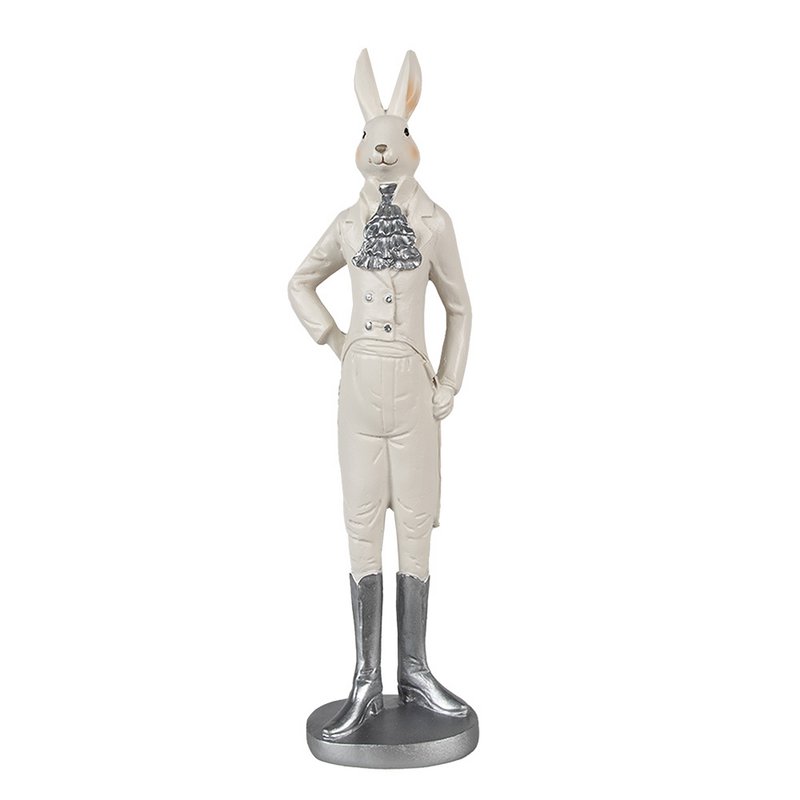 Kaninstatue 40 cm Hvid Polyresin påskedekoration