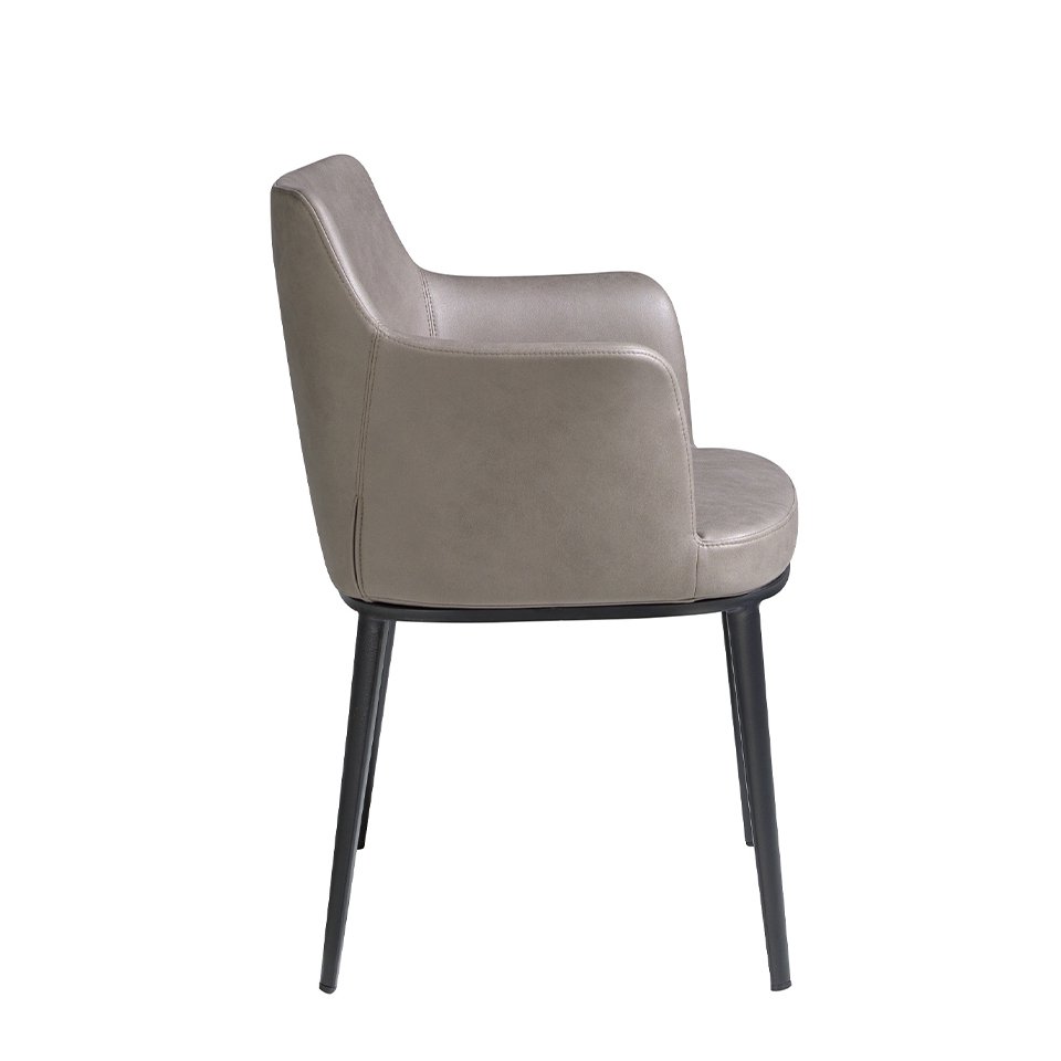 Fabric dining chair and black steel legs 4112
