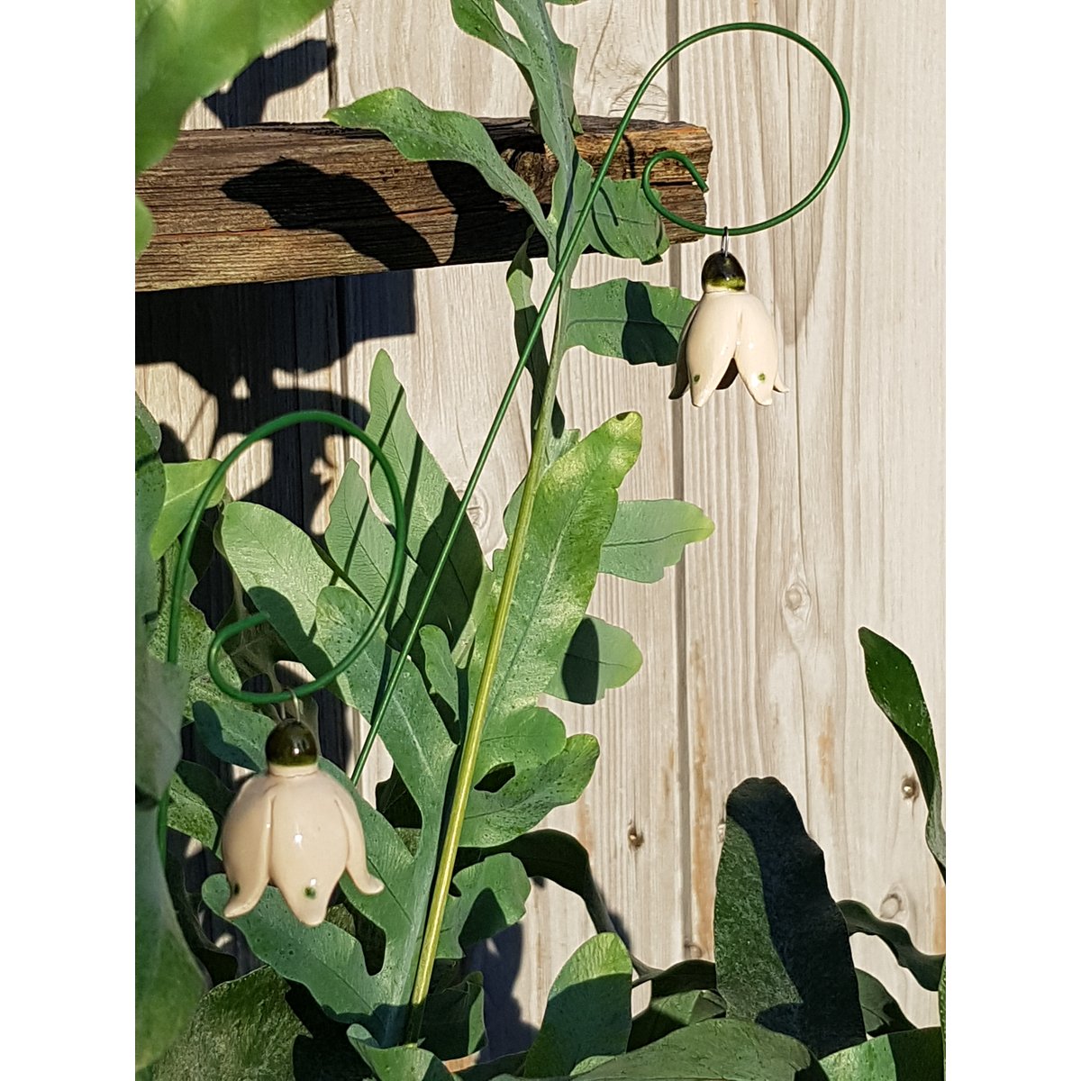 Snowdrop flower hanging ceramic 3.5 cm