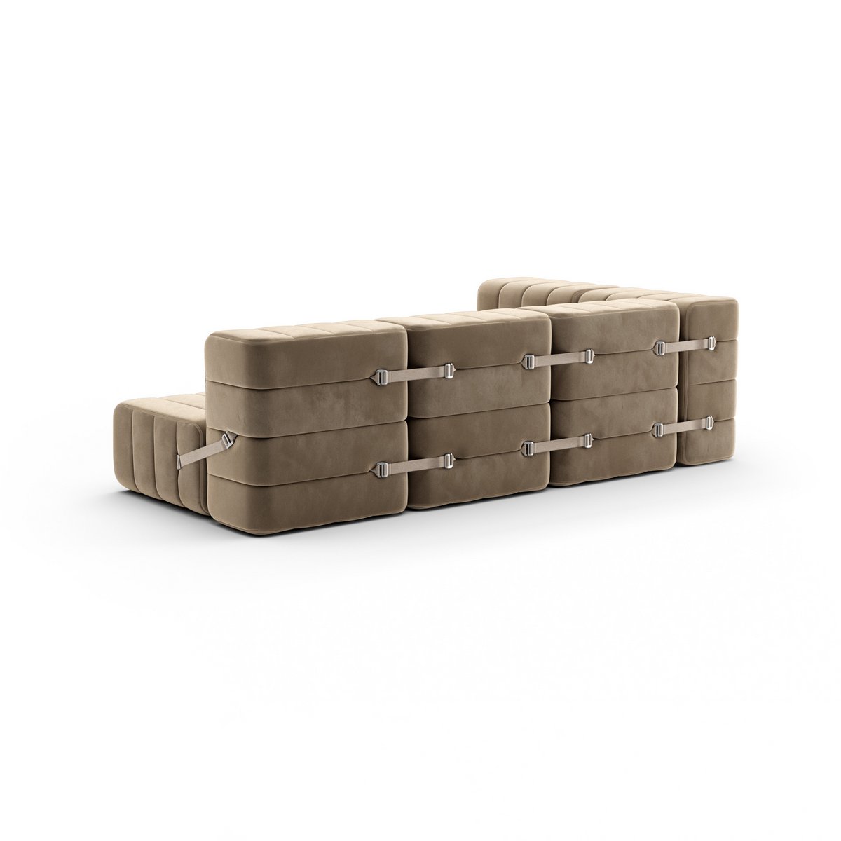 Curt-Set 9 - e.g. Flexible small corner sofa  - Barcelona - Vole - V3347/15 (Grey / Brown)