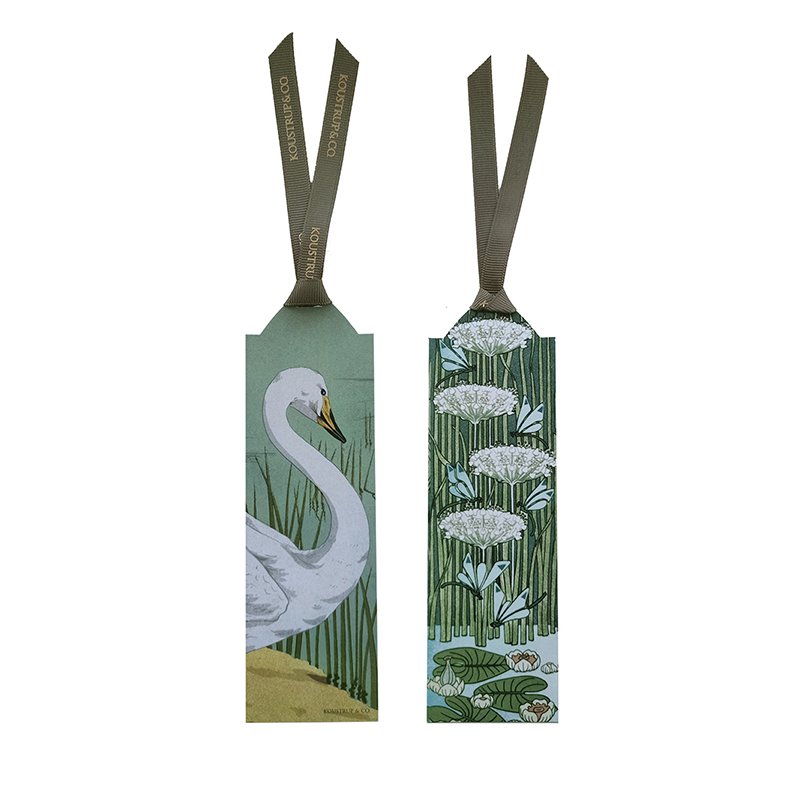 Bookmarks - 80 pieces green ribbon with display