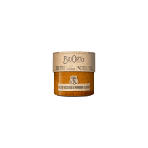 Organic red pesto of dried tomatoes